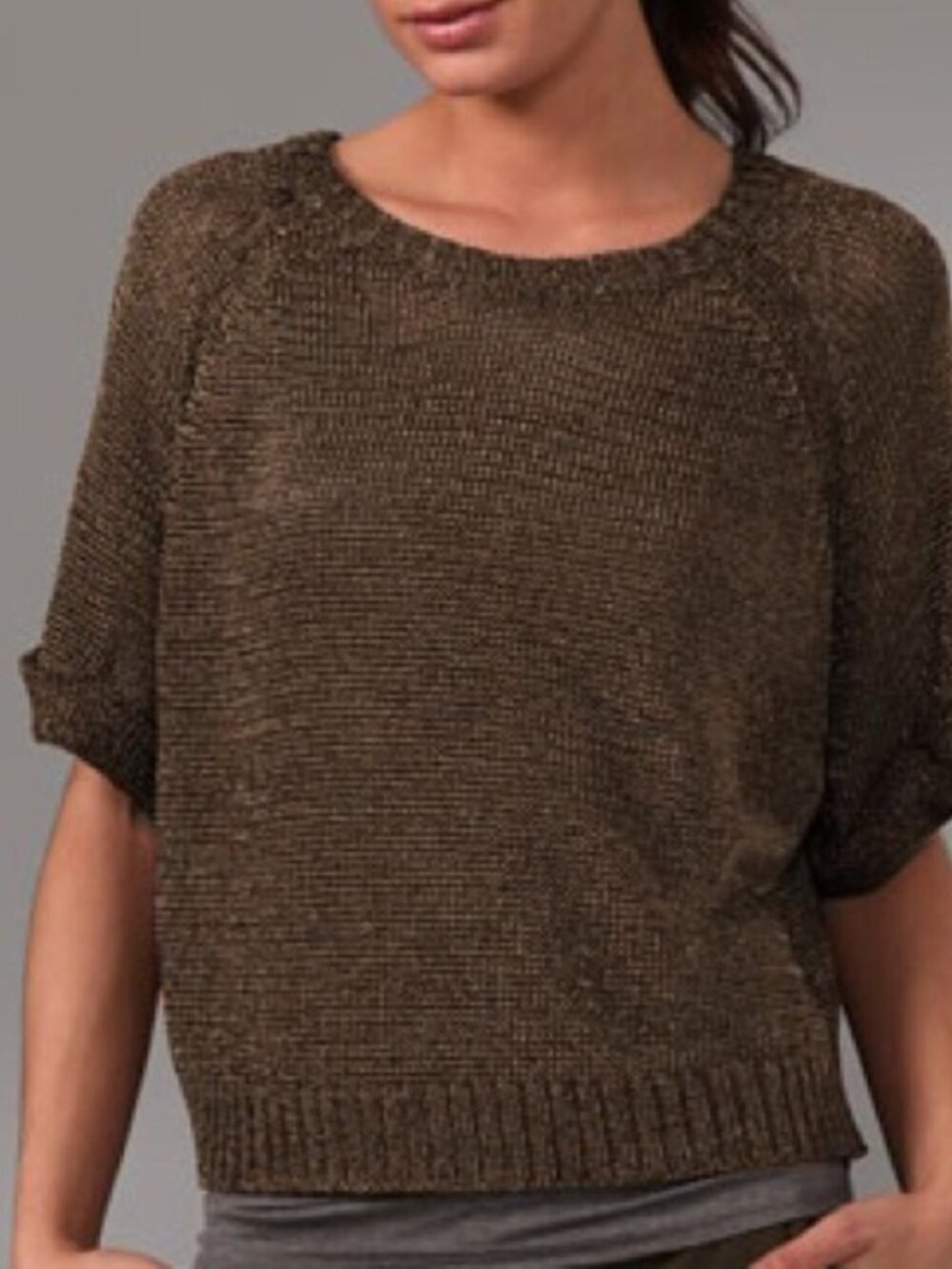 Vince Brown Copper Knit Sweater Top